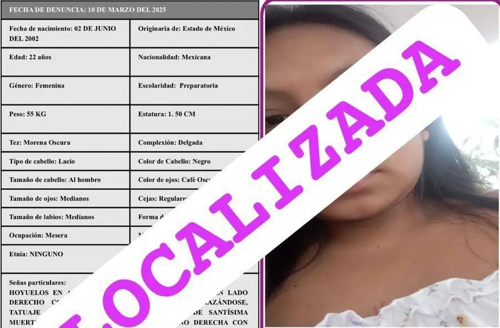 Imagen Localizan a joven mujer reportada como desaparecida en Veracruz