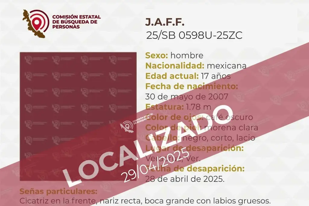 Imagen Localizan a menor de edad reportado como desaparecido en el puerto de Veracruz