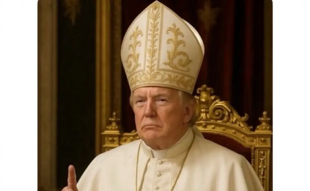 Imagen Conferencia católica en EU acusa a Trump de burlarse de la fe por foto vestido de papa