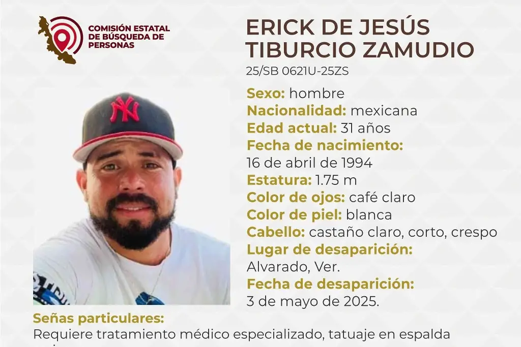 Imagen Desaparece hombre en Alvarado, Veracruz; estas son sus características 