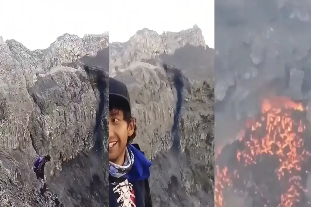 Imagen Turistas desafían al Popocatépetl; llegan hasta el cráter por una selfie (+Video)