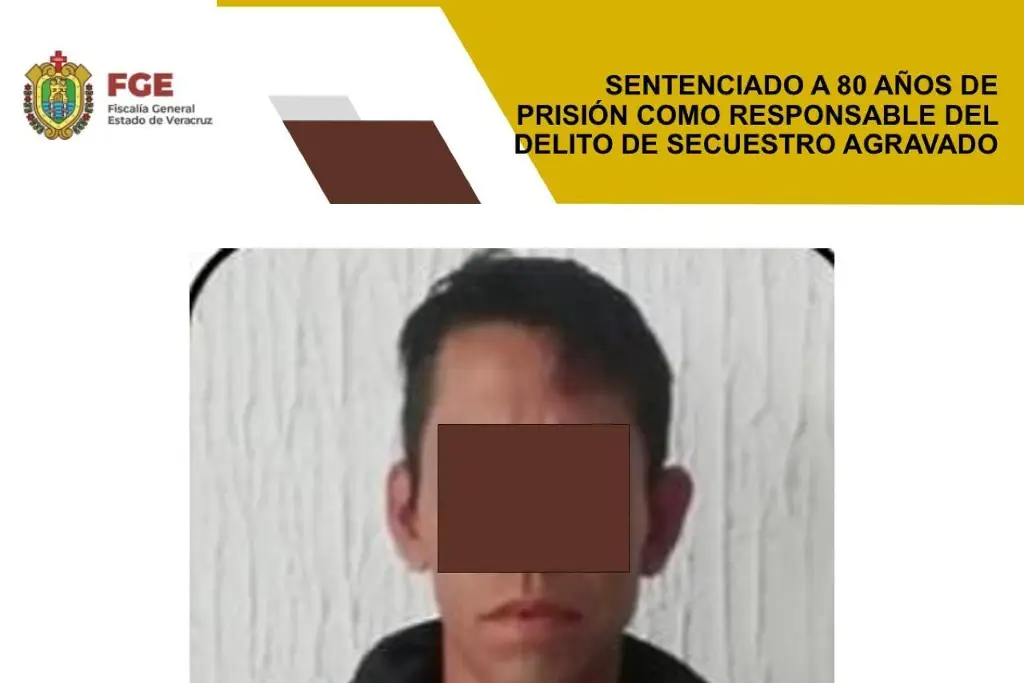 Imagen Pasará 80  años en prisión por el delito de secuestro agravado