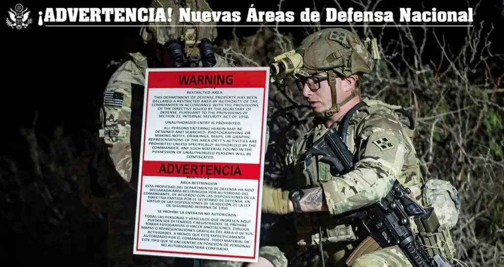 Imagen EU designa algunas áreas de la frontera con México como defensa nacional