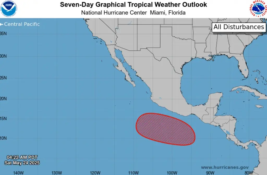 Imagen Sube a 70% la probabilidad de que área de baja presión se convierta en depresión tropical 