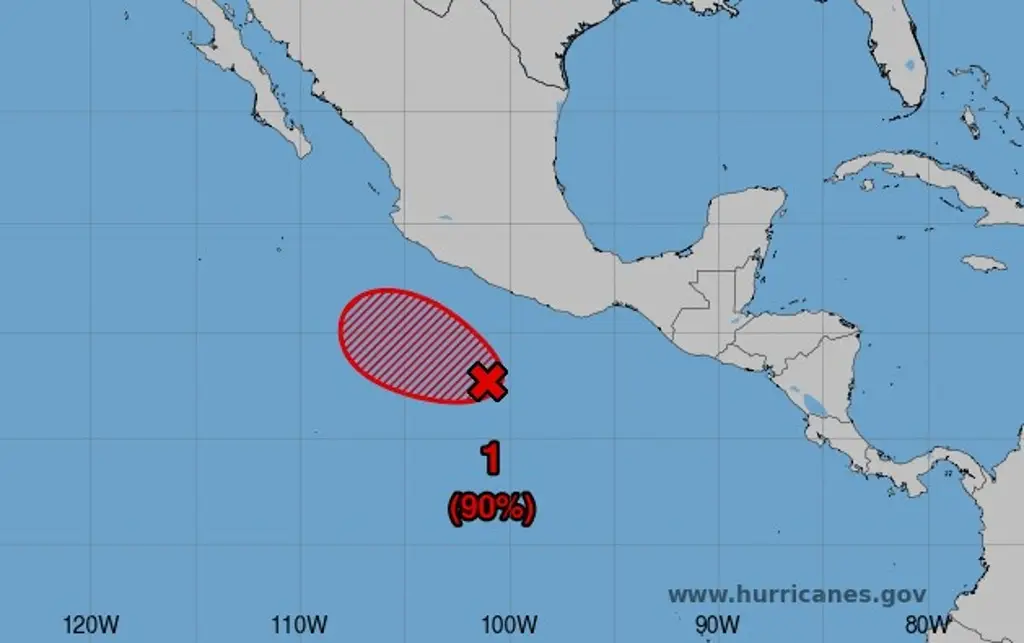 Imagen Elevan a 90% probabilidad de ser ciclón la amplia zona de baja presión: NOAA