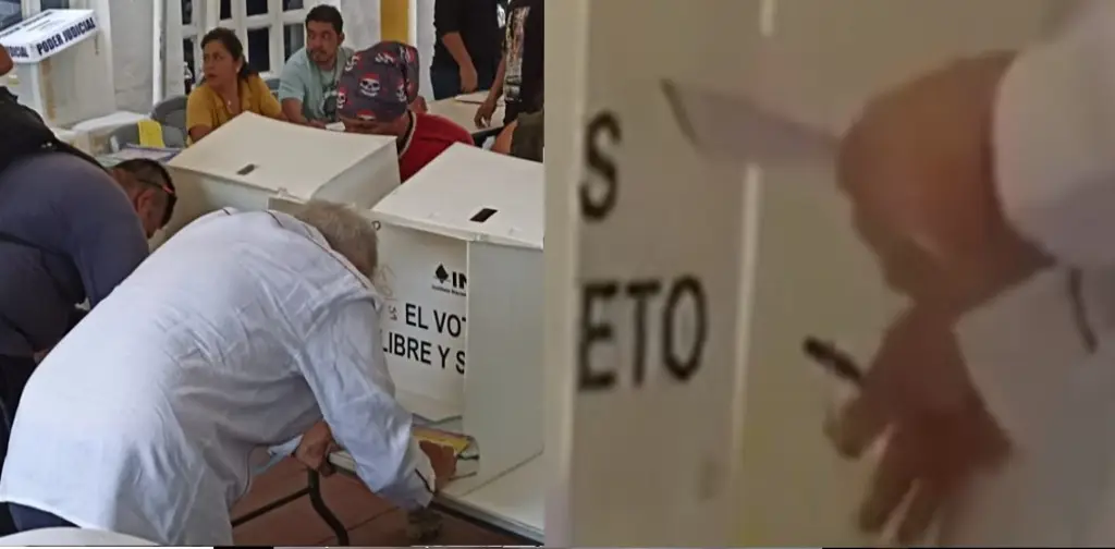 ¿AMLO acudió a votar con 'acordeón'? (+Video)
