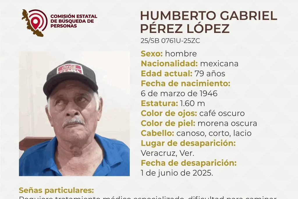 Imagen Desaparece hombre de la tercera edad en el puerto de Veracruz