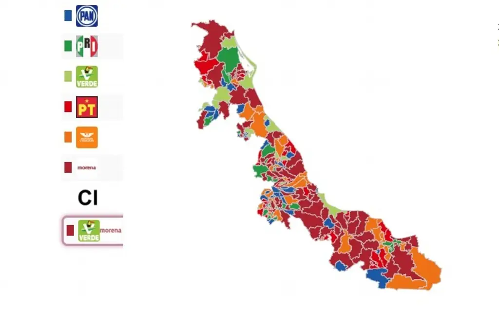 Imagen Veracruz multicolor: Electores frenan a Morena 