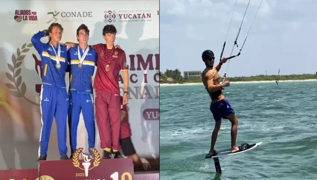 Imagen ¡Va por Veracruz! Gana medalla de bronce en vela, modalidad kiteboard (+Video)