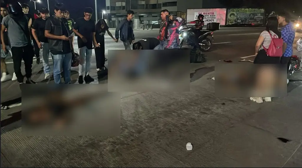 Imagen Tres lesionados deja choque de motociclistas de rodada nocturna en Boca del Río