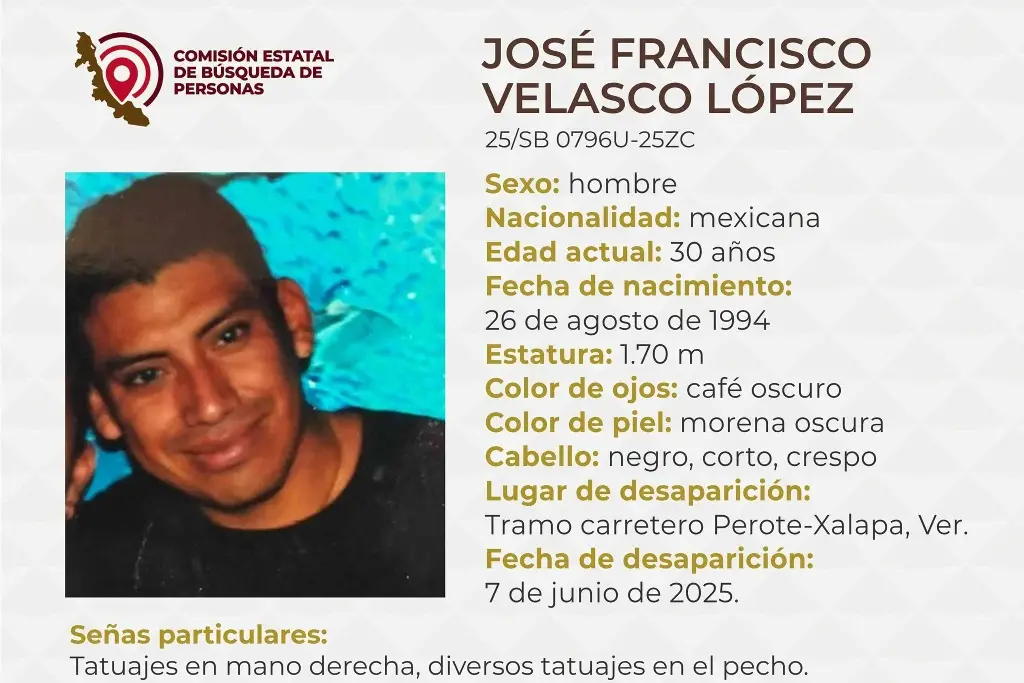 Imagen Desaparece hombre en carretera de Veracruz; estas son sus características