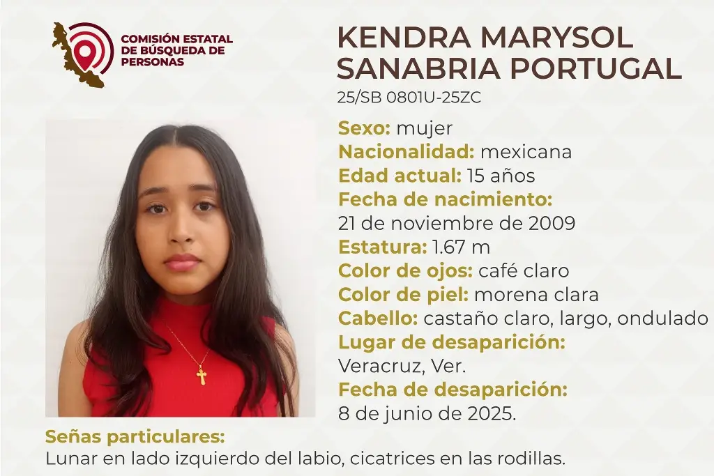 Imagen Menor de edad desaparece en el puerto de Veracruz; aquí sus características 
