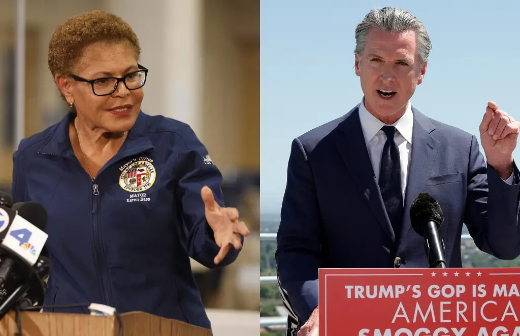 Imagen Gobernador de California y alcaldesa de Los Ángeles, los dos políticos que se enfrentan a Trump