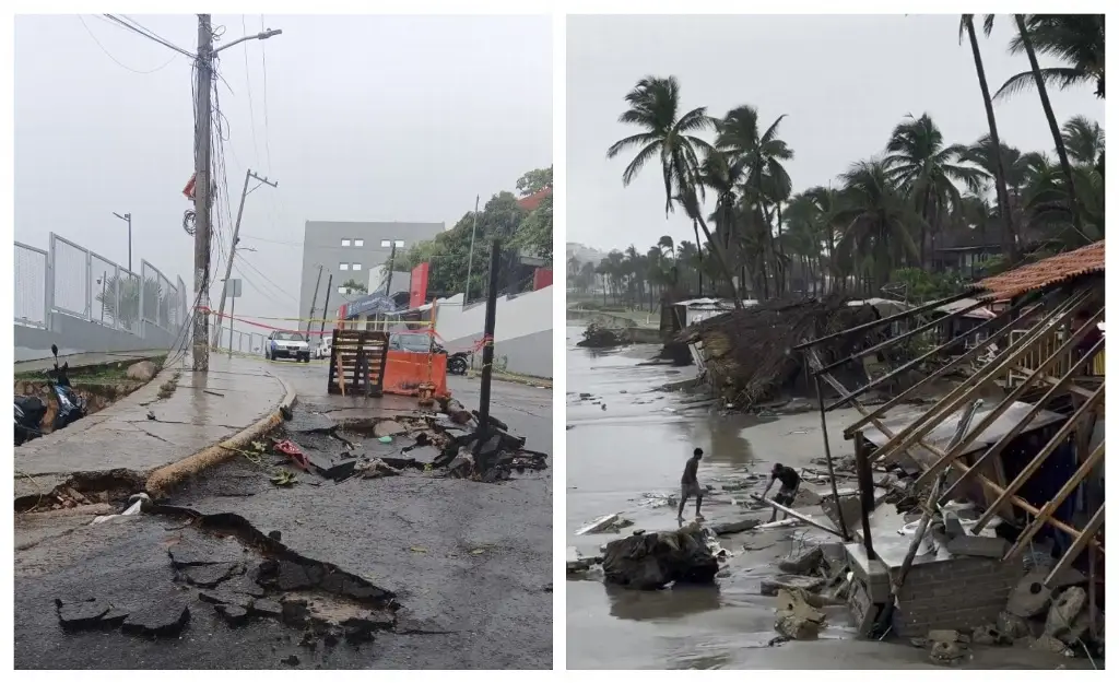 Imagen La tormenta Dalila deja daños tras su paso por Acapulco (+Video)