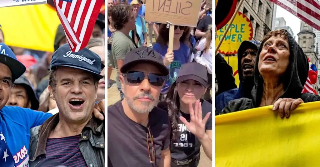 Derbez, Susan Sarandon y Mark Ruffalo, entre los famosos que protestaron contra Trump 