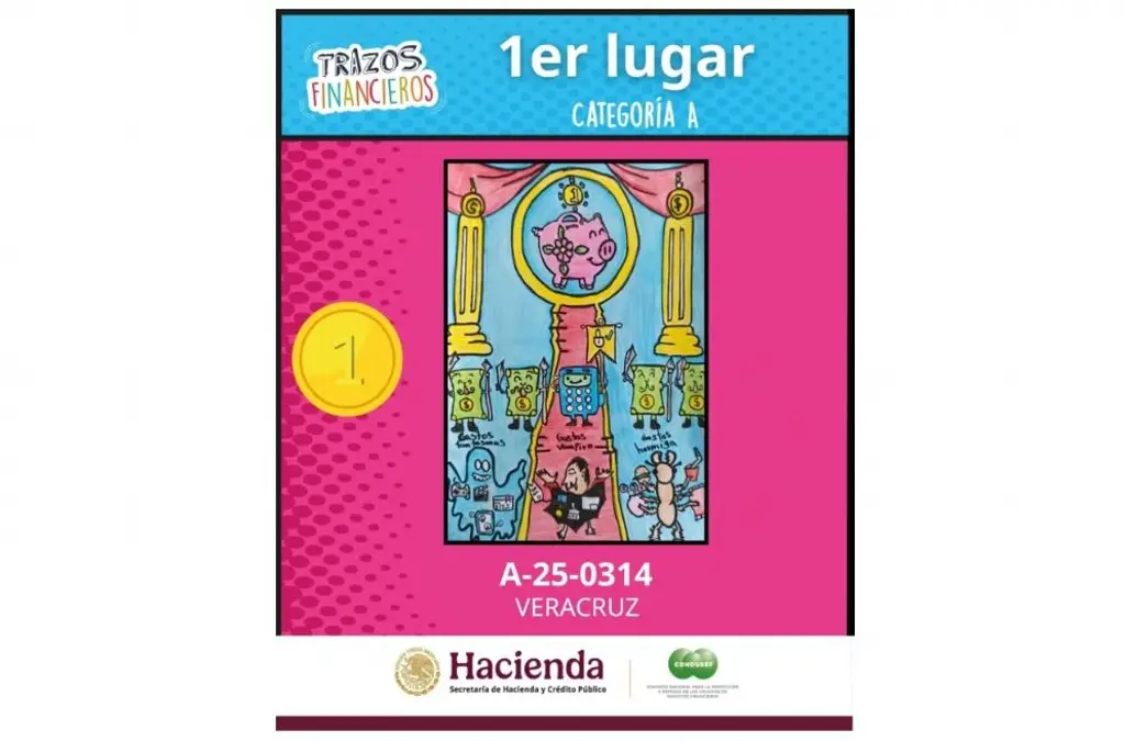 Imagen Niña de Veracruz gana el primer lugar nacional en concurso de dibujo de CONDUSEF