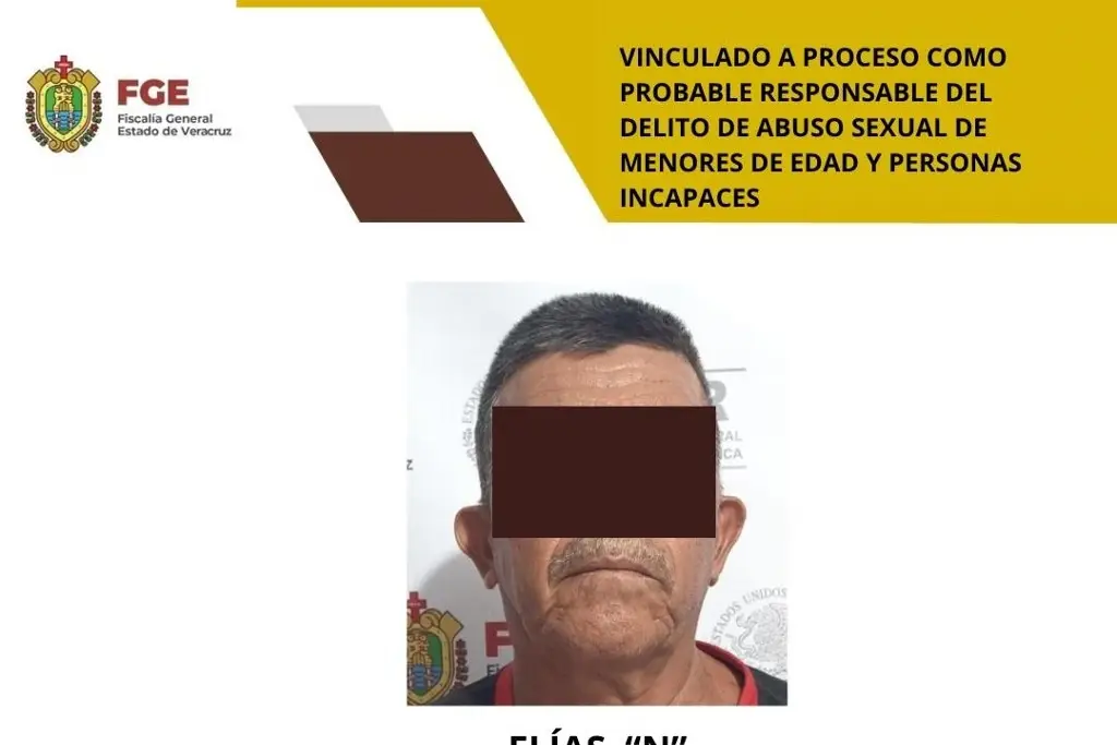 Imagen Como posible responsable de abuso a menor, sujeto es vinculado a proceso en Veracruz