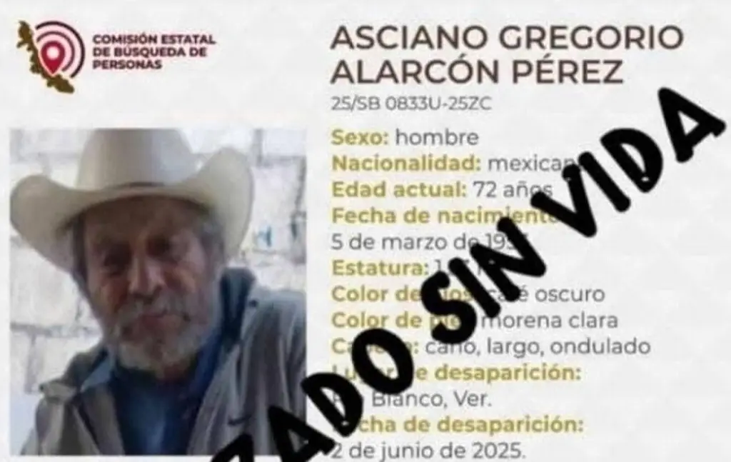 Imagen Hallan sin vida a adulto mayor desaparecido en Río Blanco, Veracruz