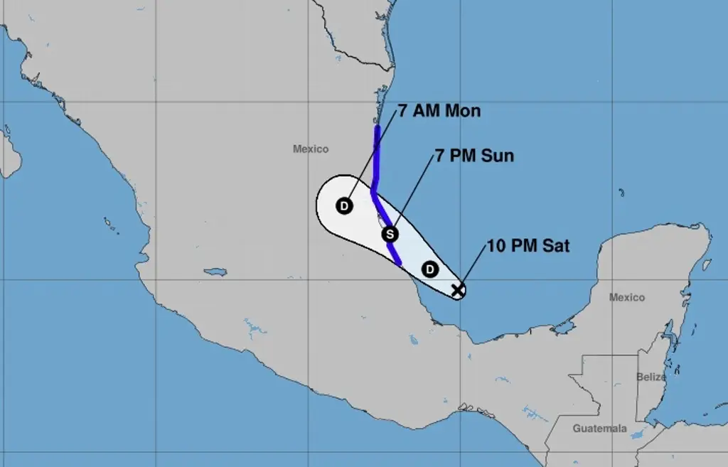 Imagen Emiten Alerta Verde, de peligro bajo, al norte de Veracruz por depresión Dos o tormenta Barry 