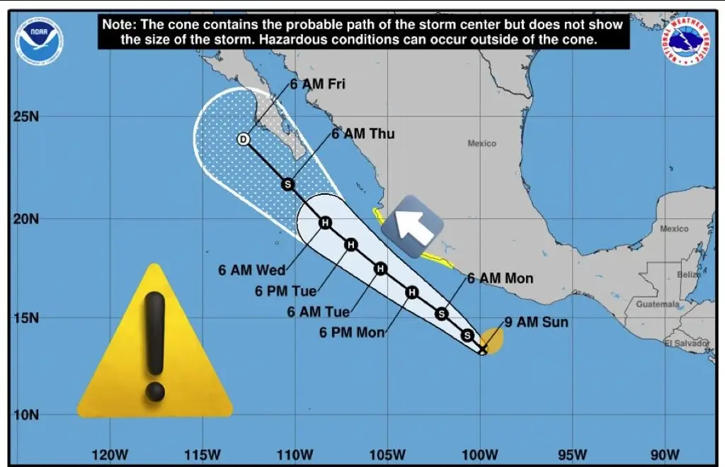 Imagen Se forma tormenta 'Flossie' en el Pacífico, frente a las costas de Oaxaca