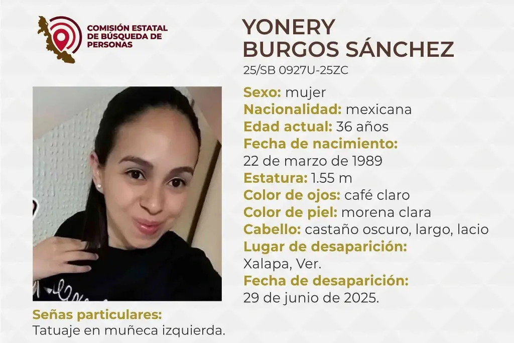 Buscan a Yonery Burgos, desapareció en Xalapa