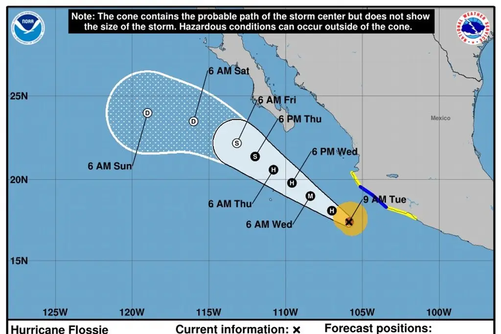 Imagen Huracán Flossie se intensifica a categoría 2. Esta es su ubicación