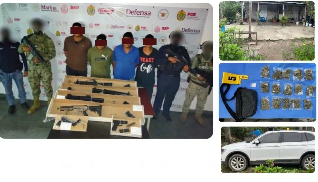 Imagen Caen 4 presuntos integrantes de grupo delictivo al norte de Veracruz 