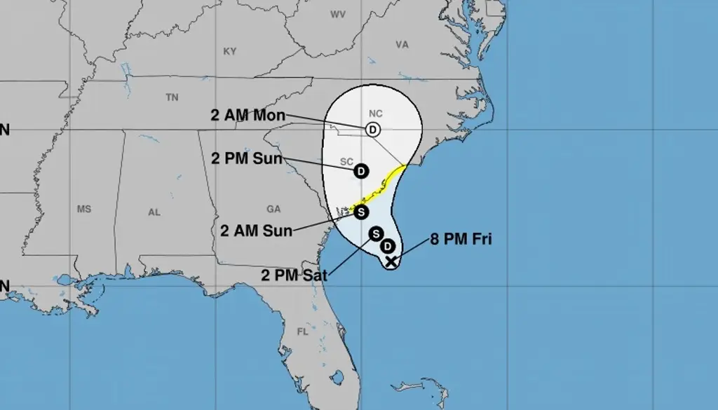 Imagen Potencial tormenta tropical amenaza costa de Carolina del Sur, en EU