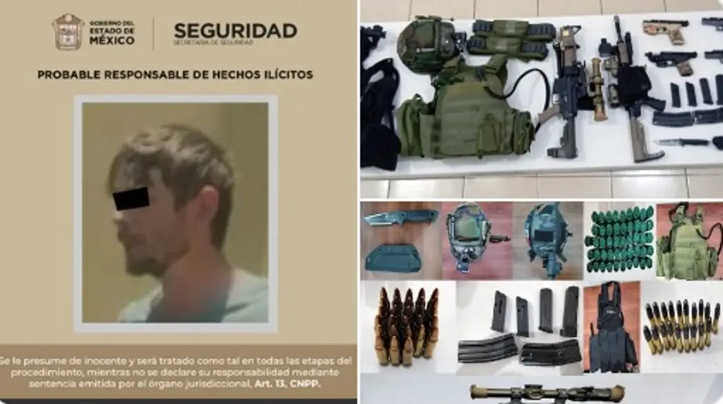 Imagen Cae estadounidense con armas y supuesta credencial de la CIA en el Edomex