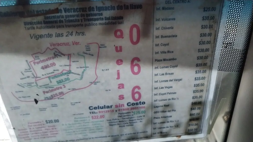 Imagen Estas son las tarifas oficiales para taxis en Veracruz-Boca del Río
