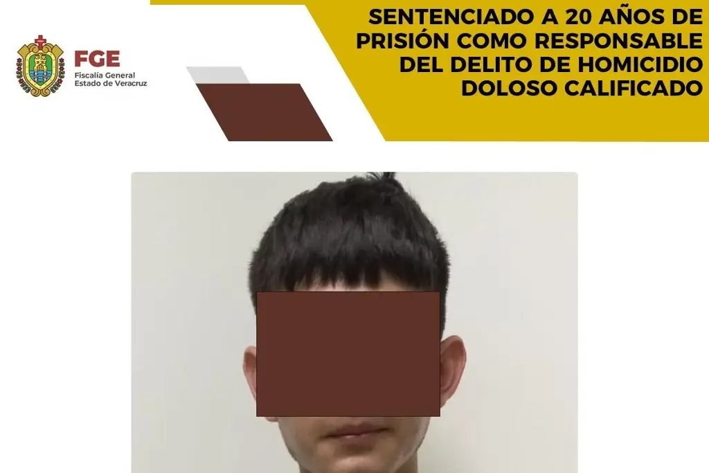 Imagen Lo sentencian a 20 años de cárcel por homicidio doloso calificado al norte de Veracruz