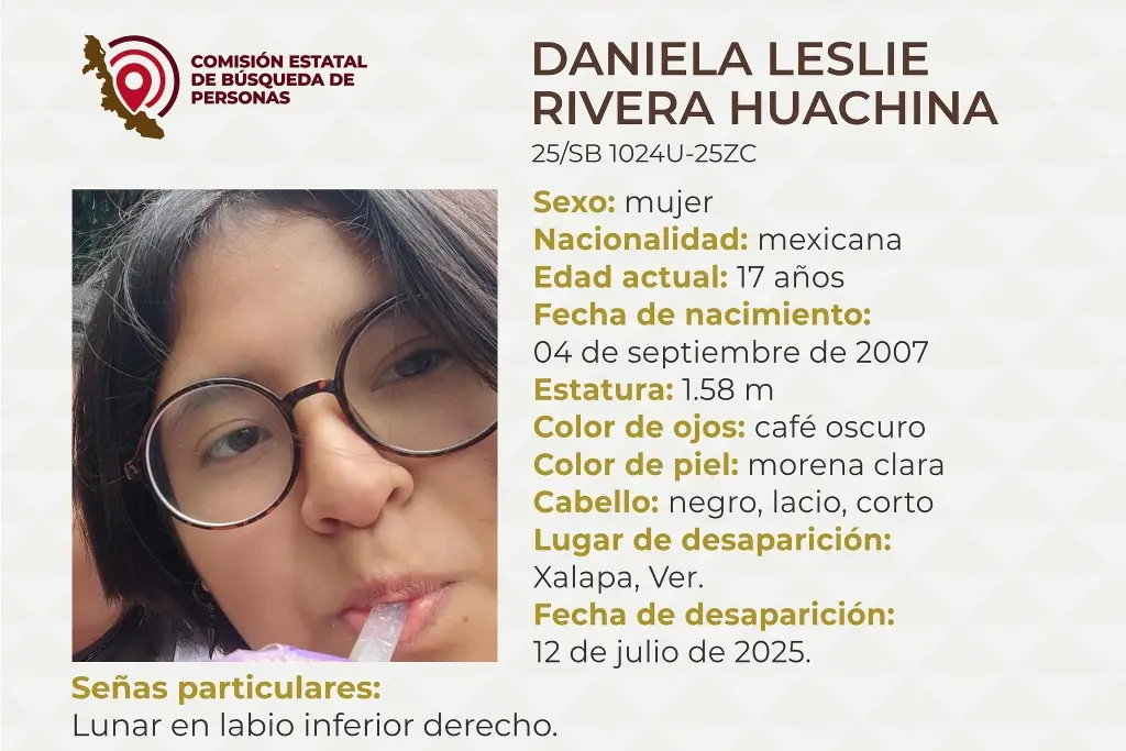Imagen Menor de edad desaparece en Xalapa, Veracruz; aquí sus características 