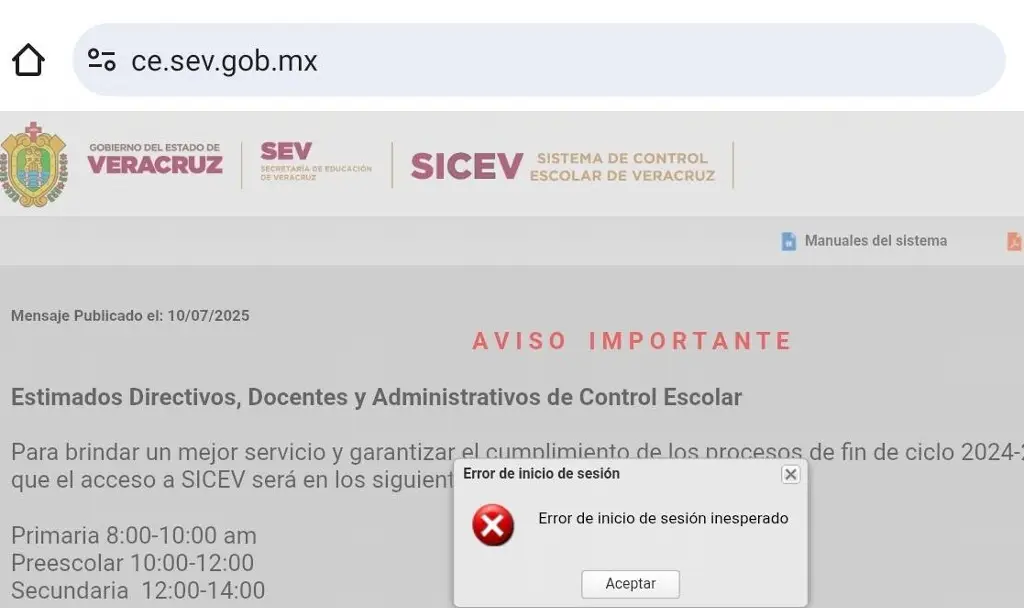 Imagen Colapsa plataforma de la SEV para registro de calificaciones; maestros piden actualizarlo