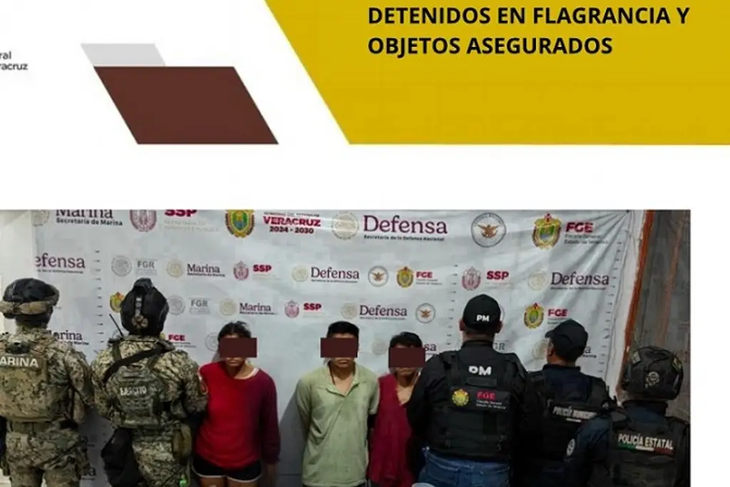Cuatro personas detenidas y objetos asegurados en operativo en San Andrés Tuxtla 