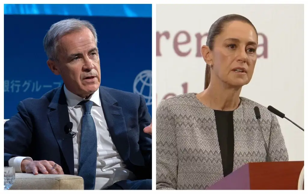 Imagen Sheinbaum dialoga con Mark Carney, primer ministro canadiense