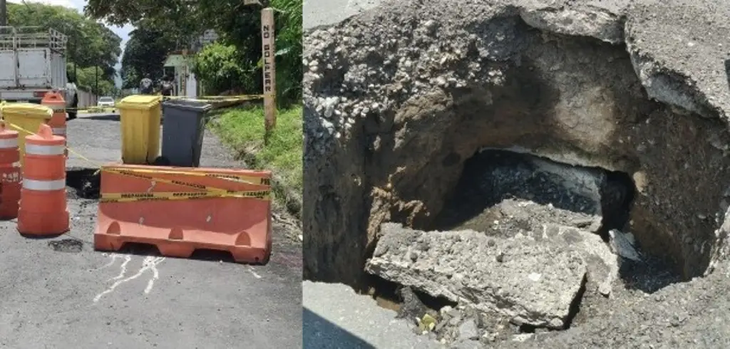 Imagen Denuncian riesgo por socavón sin atender desde hace más de 15 días en Orizaba, Veracruz 