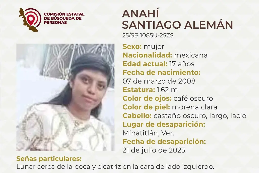 Imagen Menor de edad desaparece al sur de Veracruz; aquí sus características 