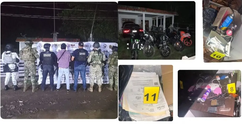 Imagen Aseguran arma de fuego, motos y autos robados en Jamapa, Veracruz