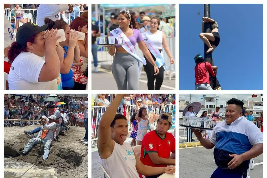 Imagen Competencia de comelones, meseros, palo encebado; así inician las Fiestas de Santa Ana en Boca del Río (+ videos))