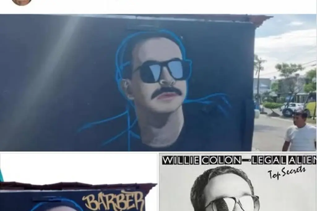 Imagen Willie Colón comparte imagen de mural de artista jarocho que lo pinto en Veracruz