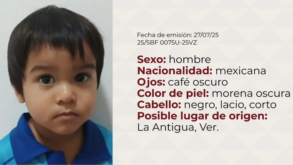 Imagen Buscan a familia de niño hallado en La Antigua, Veracruz