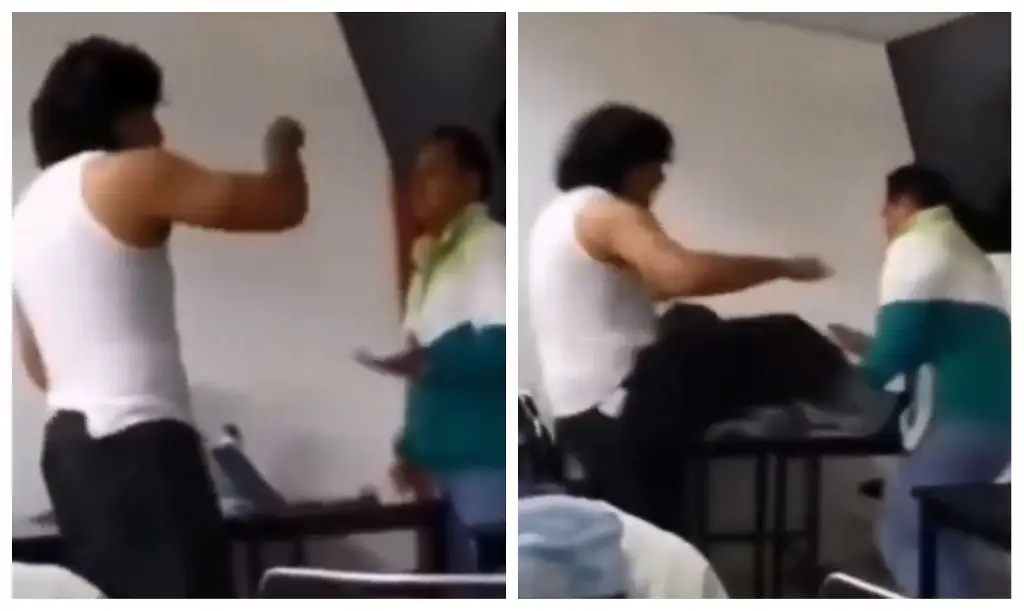 Imagen Alumno golpea a su maestro en salón de clases (+Video)