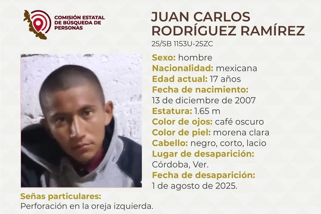 Imagen Menor de edad desaparece en Córdoba, Veracruz; estas son sus características