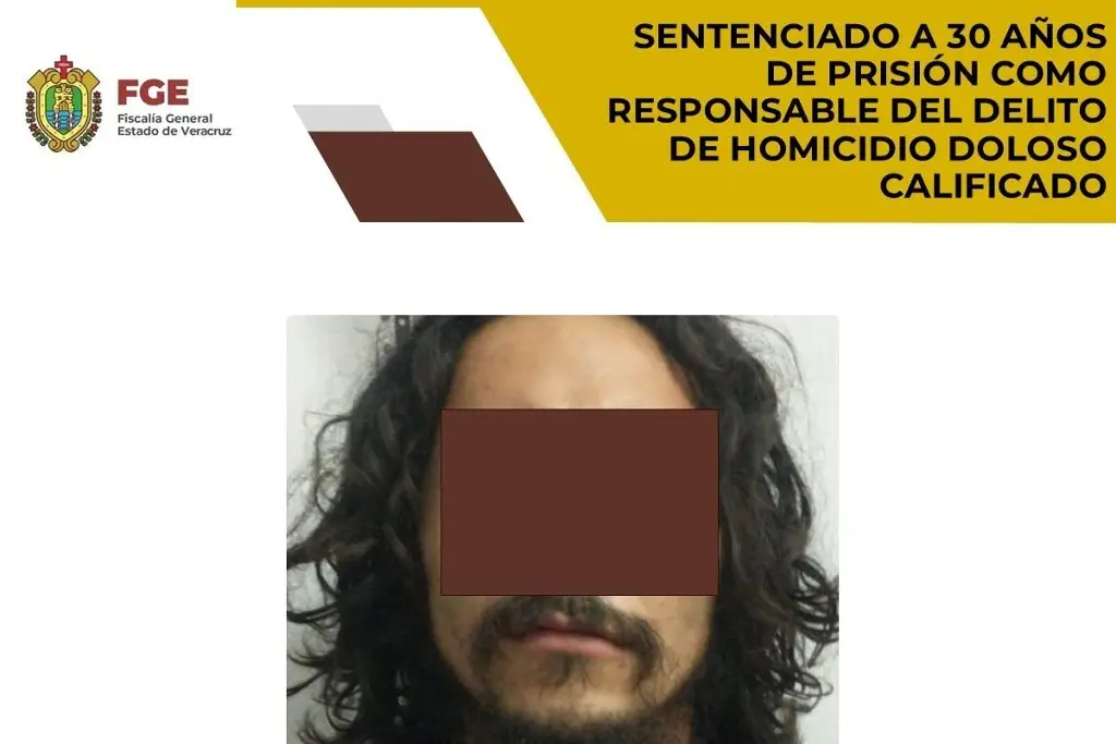 Imagen Lo sentencian a 30 años de cárcel por homicidio doloso calificado al sur de Veracruz