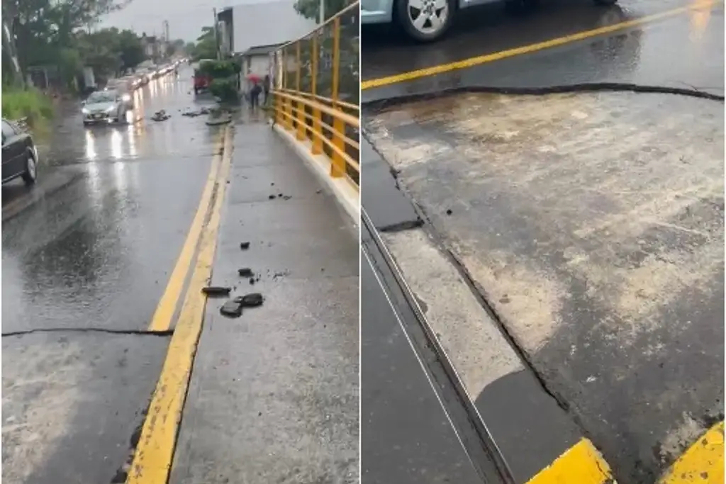 Imagen Reportan daños en el asfalto del puente Torrentes de Veracruz 
