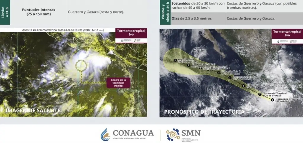 Imagen Se forma tormenta tropical ‘Ivo’ y se acerca a Acapulco, Guerrero