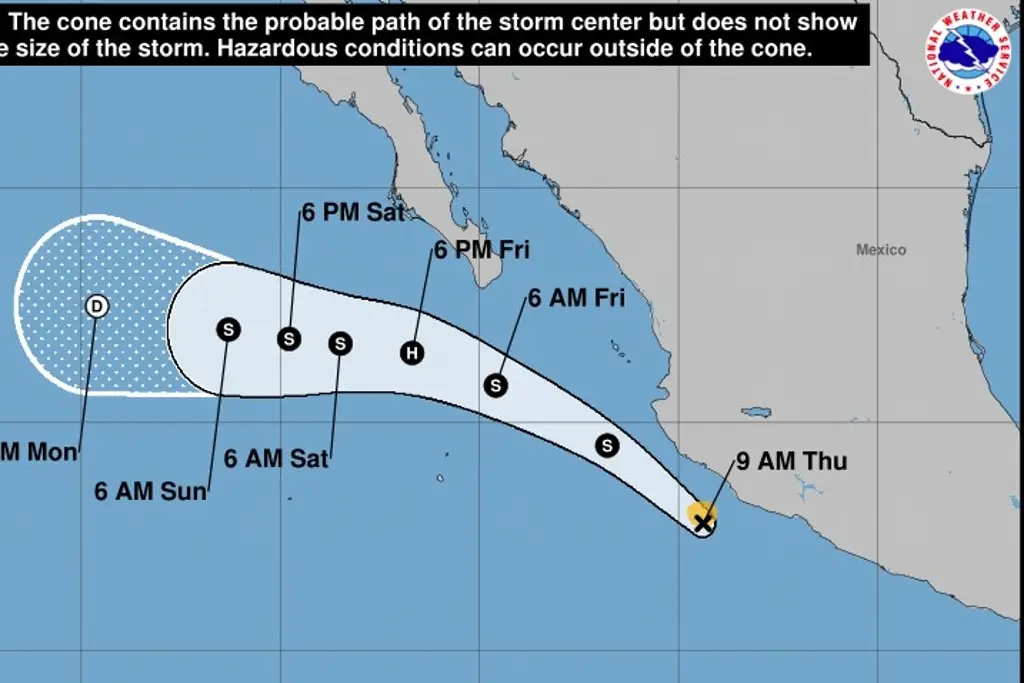 Imagen Tormenta tropical Ivo podría convertirse en huracán categoría 1: NOAA