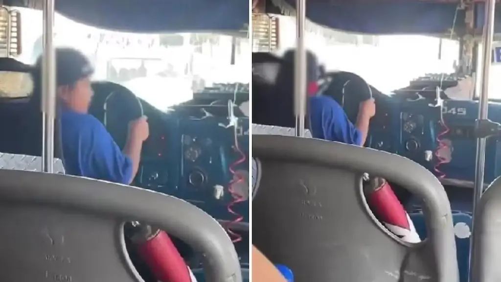 Imagen Captan a niño conduciendo camión (+video)