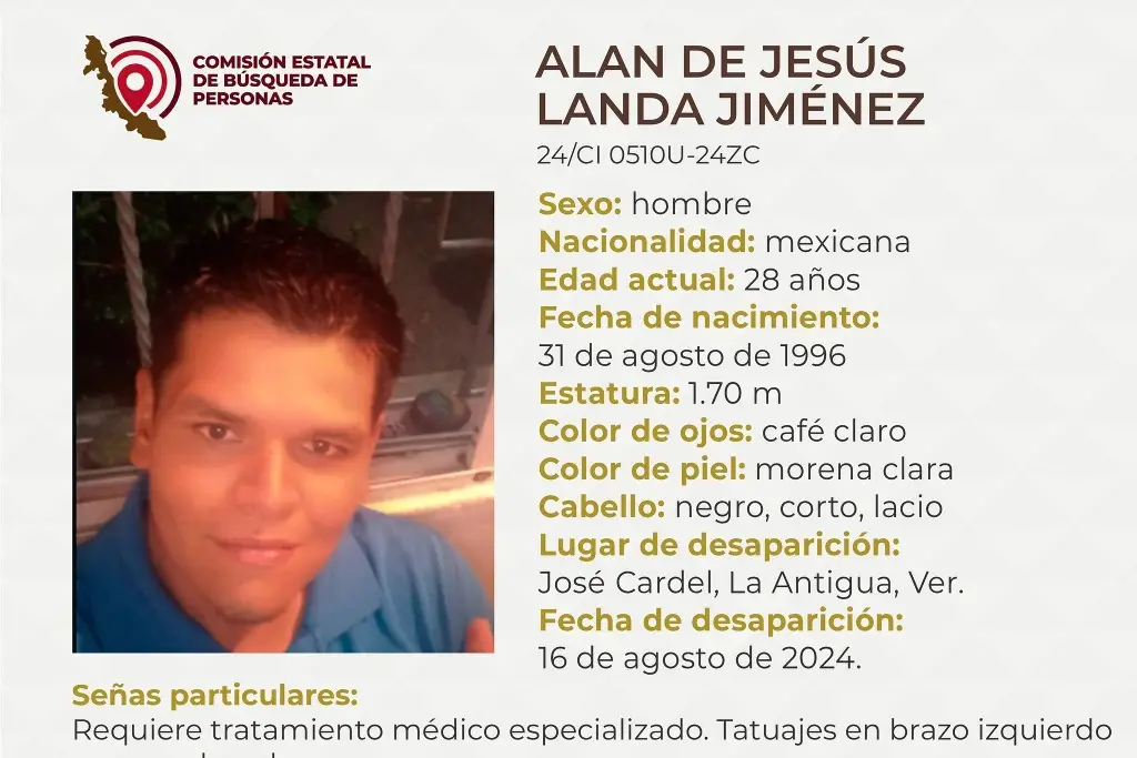 Imagen Desaparece joven en La Antigua, Veracruz; aquí sus características 