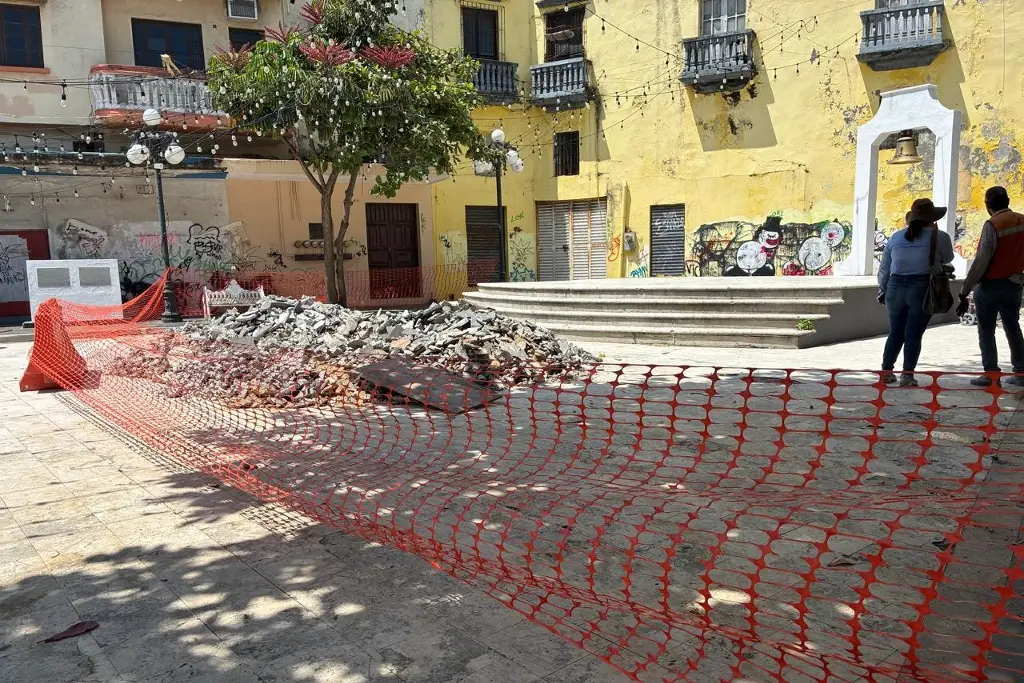 Imagen Empieza remodelación de la Plazuela de la Campana en el centro de Veracruz